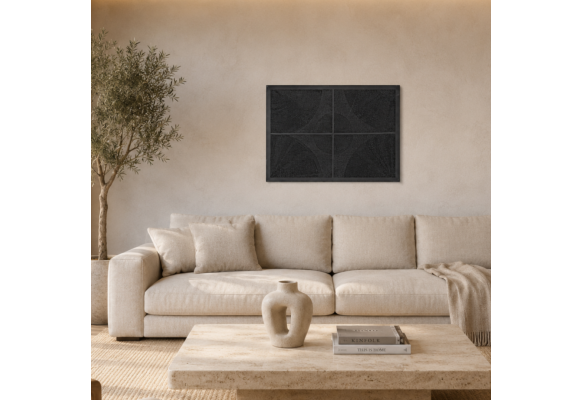 Mira Modern Dokulu Tablo Siyah 50×70 cm